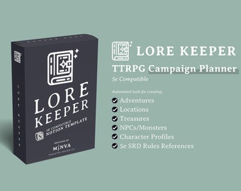 student planner notion template Lore Keeper 5e Notion Template | DnD Notion Template | D&D | Dungeons And Dragons | dnd notebook | dnd journal | dnd character sheet
