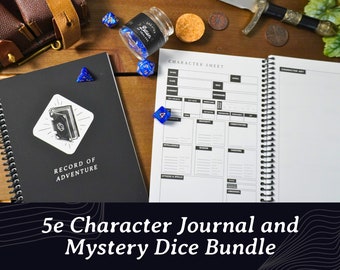 DnD Journal and Mystery Dice Bundle