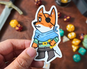 Rogue Fox DnD Sticker, Kawaii Fox