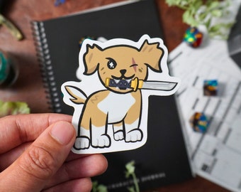 Ninja Dog DnD Sticker, Kawaii Dog