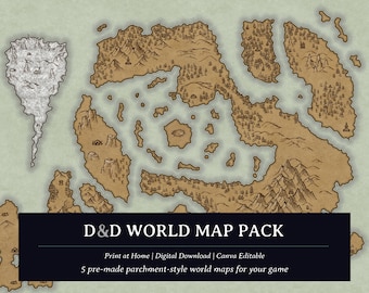 DnD World Map Pack |  5 World Maps DnD Maps