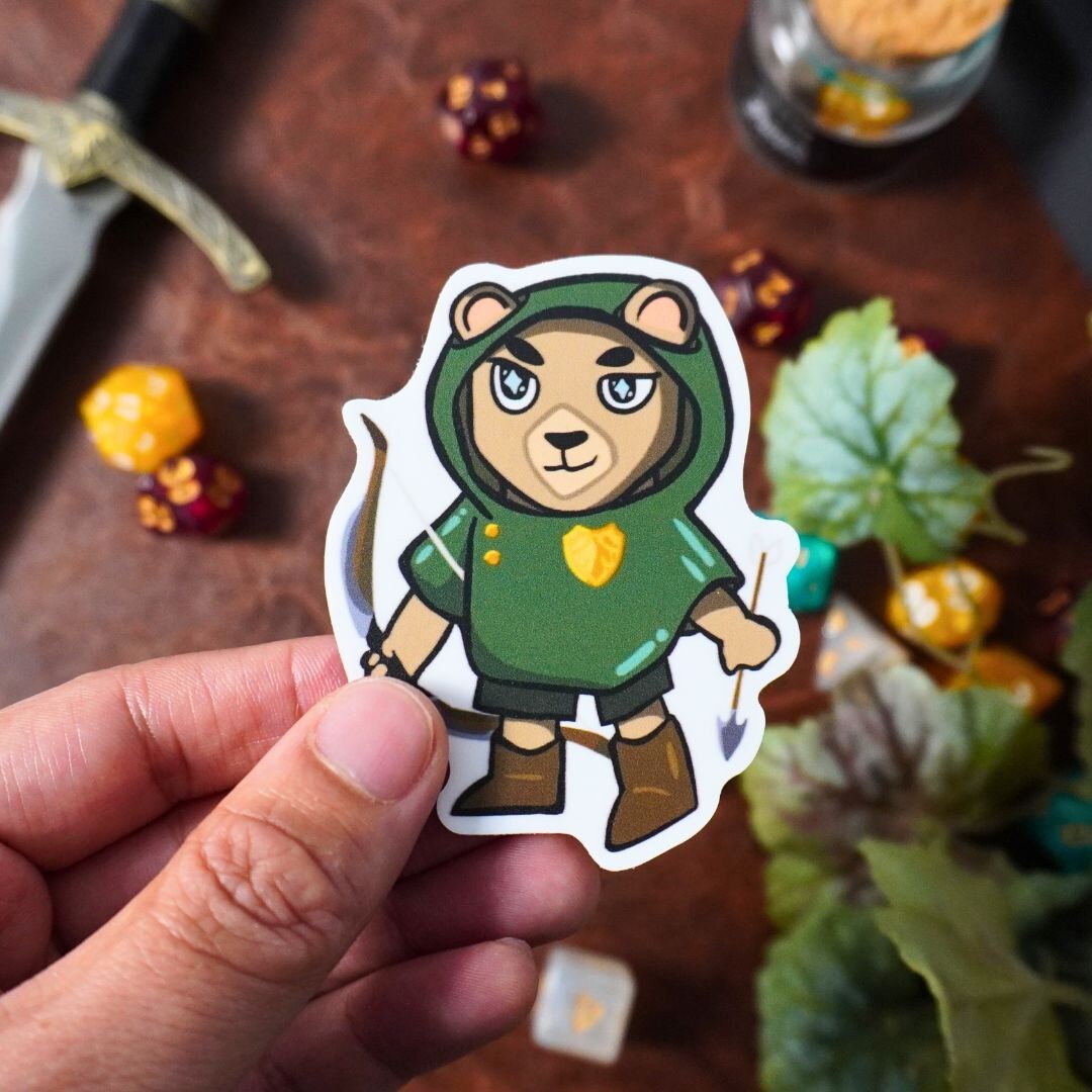 Dnd Stickers Ranger Ranger Bear Dnd Sticker, Kawaii Bear - Etsy