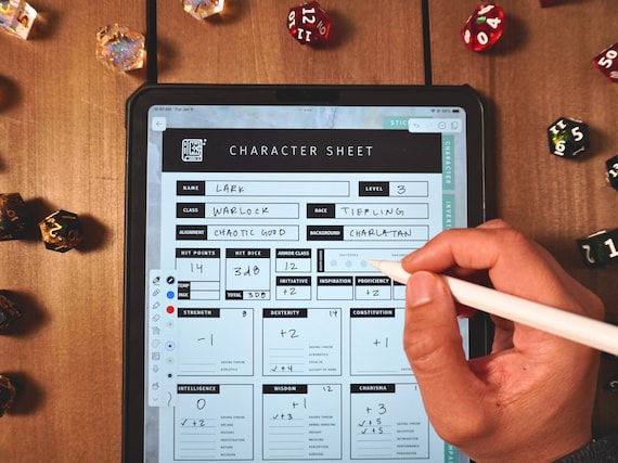 Digital DnD Journal | Minimalist Character Sheet + Campaign Notes | 5e Player PDF Pack