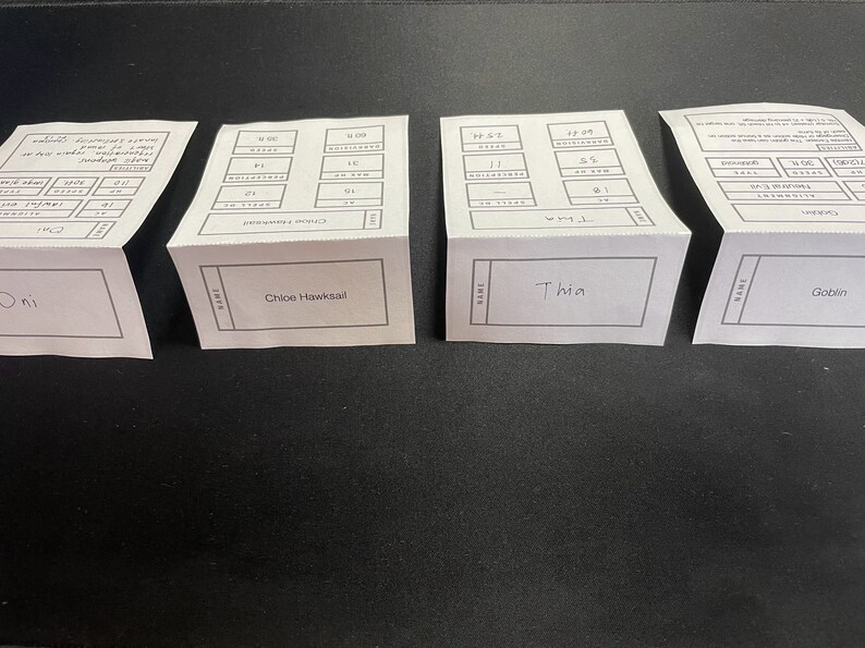 Initiative Tracker Cards Fillable PDF Dungeons and Dragons | Etsy