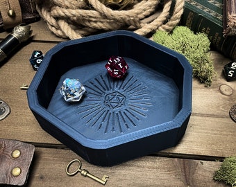 Vassoio per dadi D20 stampato in 3D / Accessorio da tavolo esagonale DnD
