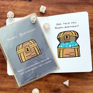 DnD Birthday Card Not A Mimic | Dungeons And Dragons