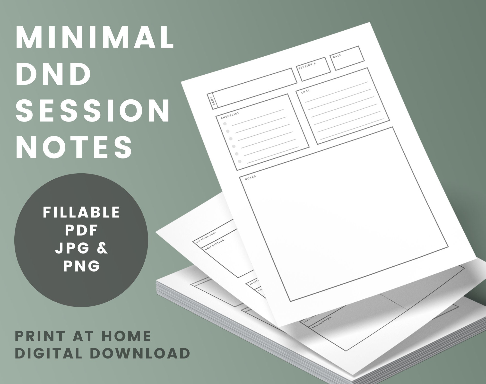 Minimal DND Session Notes dnd5e tabletop rpgdnd Etsy Minimal DND Session Notes dnd5e tabletop rpgdnd Etsy