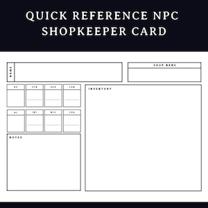 D&amp;D NPC and Monster Cards | Fillable Pdf,dnd Gifts,dnd 5e,dungeons and ...