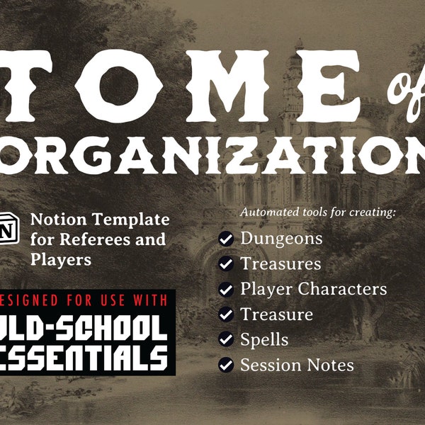 Tome of Organization Notion Template for Old-School Essentials OSE | Designed for Old-School Esentials OSR