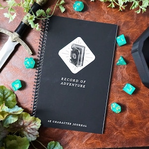5e Campaign Journal for Dungeons and Dragons, Record of Adventure, dnd journal, rpg notebook, dnd character sheet, dnd binder