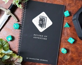 5e Campaign Journal for Dungeons and Dragons, Record of Adventure, dnd journal, rpg notebook, dnd character sheet, dnd binder