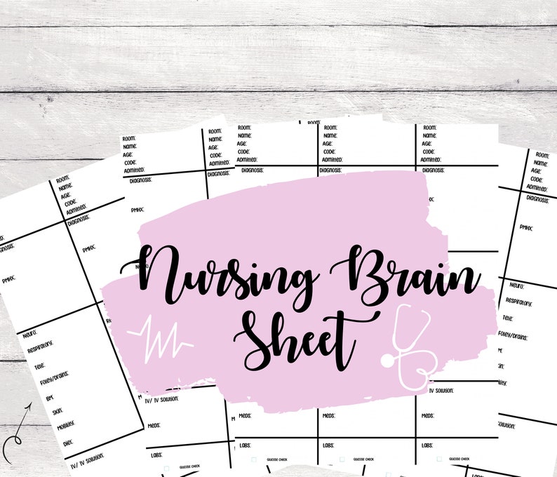 Nursing Brain Sheet Printable Student Nurse Clinical Brain Etsy Nursing Brain Sheet Printable Student Nurse Clinical Brain Etsy