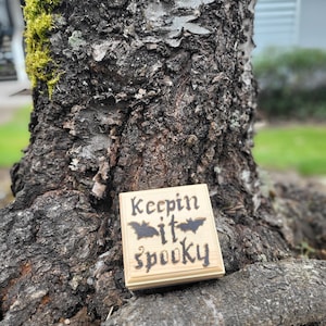 Keep it spooky wood burned  trinket and jewelry box, wood burned by hand, halloween decor, goth decor, witch decor, bat decor, pyrography