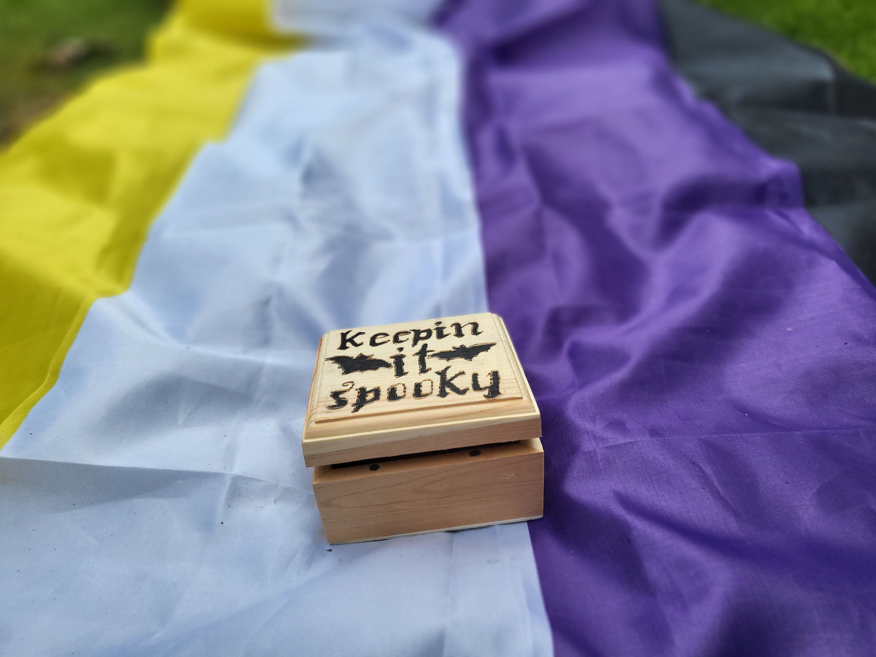 Keep It Spooky Wood Burned Trinket and Jewelry Box, Wood Burned by Hand ...