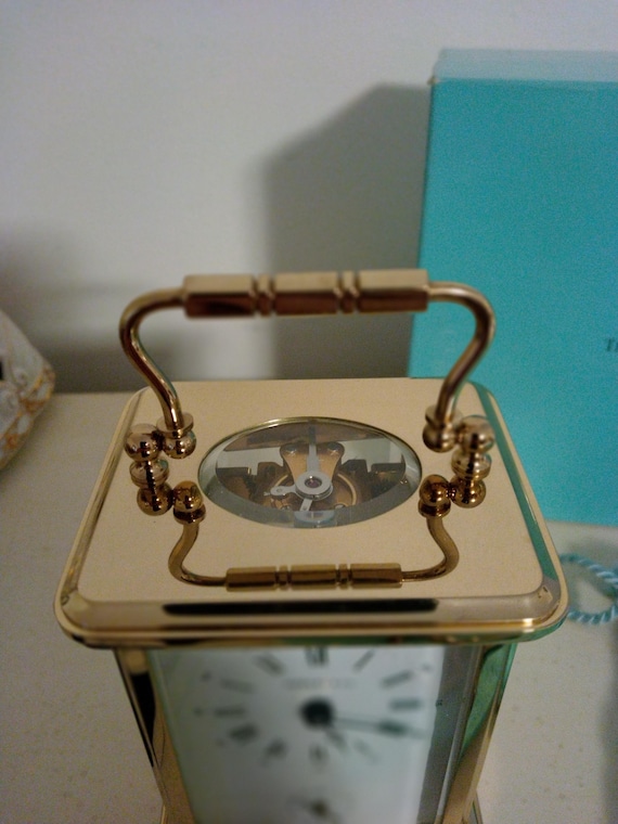 ティファニー ヴィンテージ キャリッジクロック ドイツ製 Tiffany Carriage Clock With 11 Jewels, Excellent Working Condition