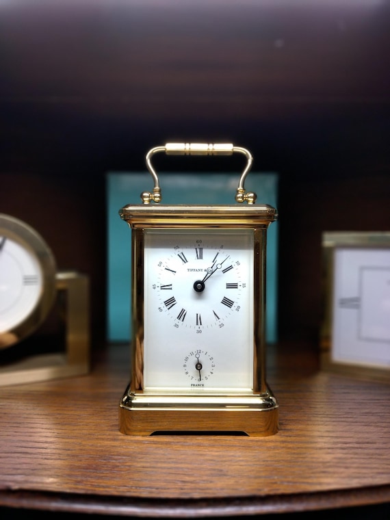 Tiffany Carriage Clock With 11 Jewels, Excellent Working Condition