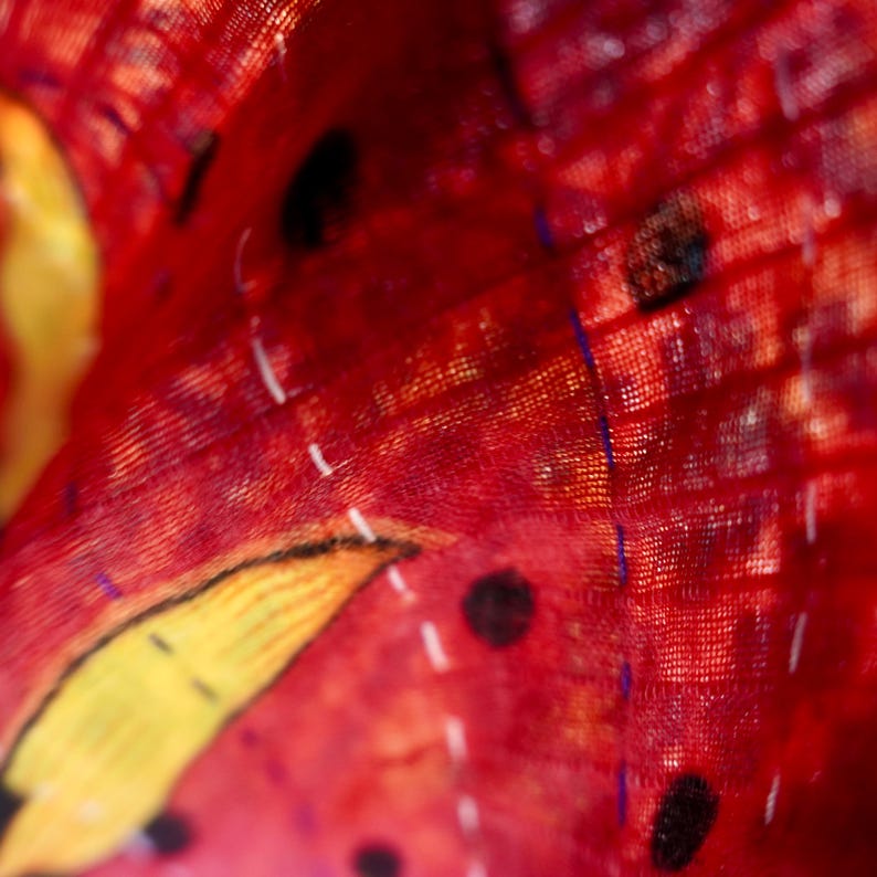 Handmade Boho Kantha Blanket, Queen Cotton Quilt, Soft Bedspread, Fall