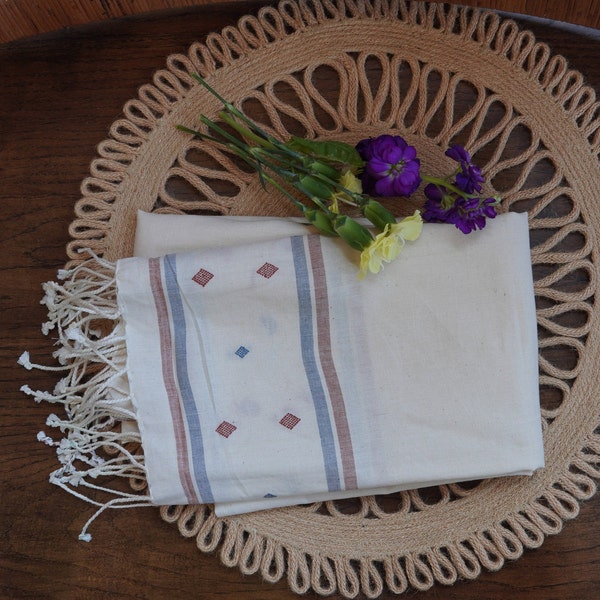Organic Khadi Cotton Scarf, Hand-loom, Eco-friendly dyes, Sustainable Birthday/ Mother's Day Gift for Mom, Grandma, Step/Bonus Mom