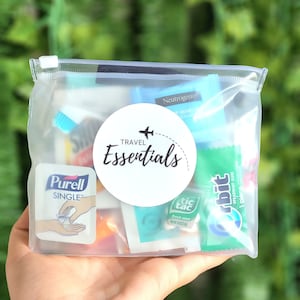 Travel Essentials Kit for Flying | Flying Kit with Supplies | Hangover Kit | Kit with Essentials for Travel | Travel Face Mask | Earplugs