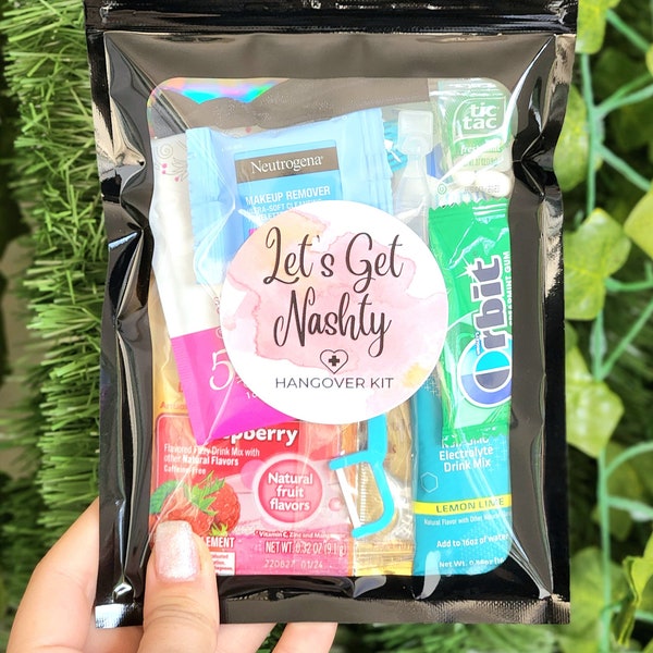 Let's Get Nashty Bachelorette Hangover Kit | Nash Bash Kit | Bridal Party Kit | Wedding Favor Gift | Hen Do | Recovery Kit with Supplies