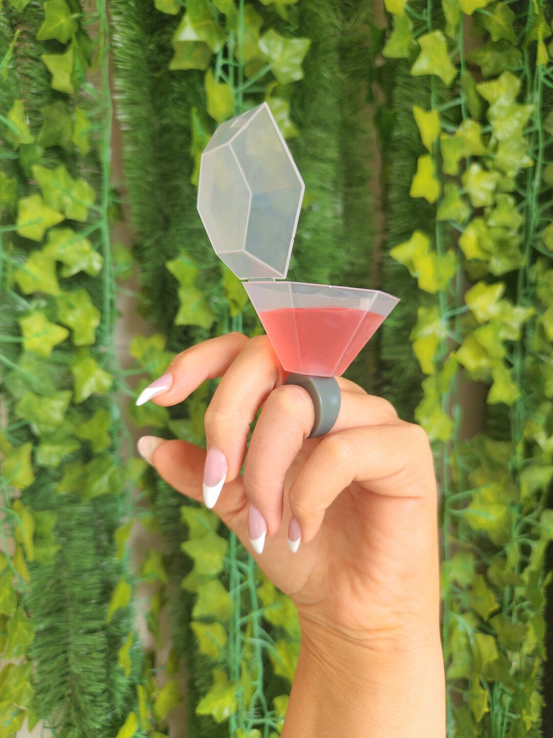 Clear Diamond Ring Shot Glass Big Plastic Engagement Ring Etsy