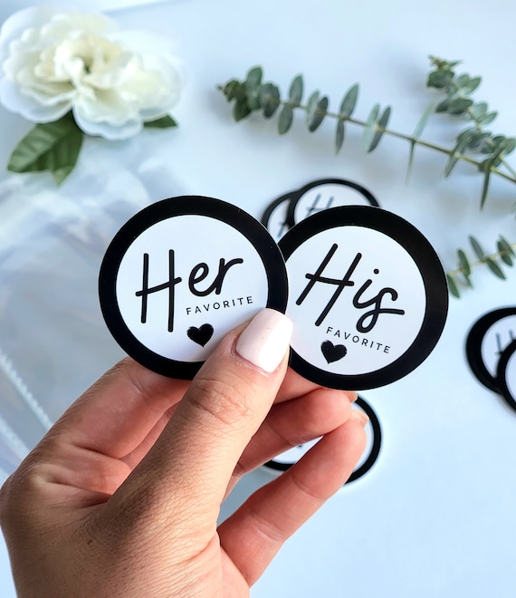 His and Her and Our Favorite Wedding Stickers With Bags Etsy