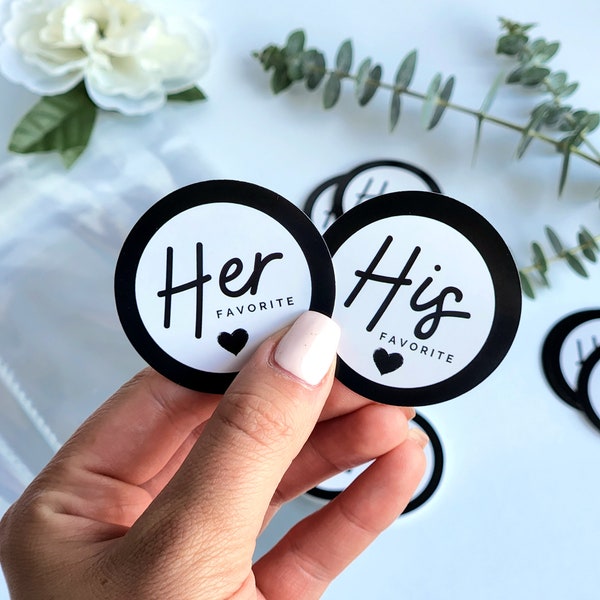 His and Her and Our Favorite Wedding Stickers With Bags | Snack Bag Wedding Favors |  Wedding Favor Bags | His and Her Favorite Labels