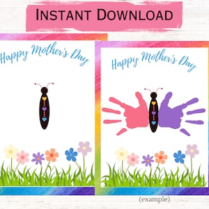Handprint and Footprint Mother&#39;s Day Craft, Mother&#39;s Day Gift, Printable Gift for Mom, Mother&#39;s Day Printable Activity, Daycare Activity