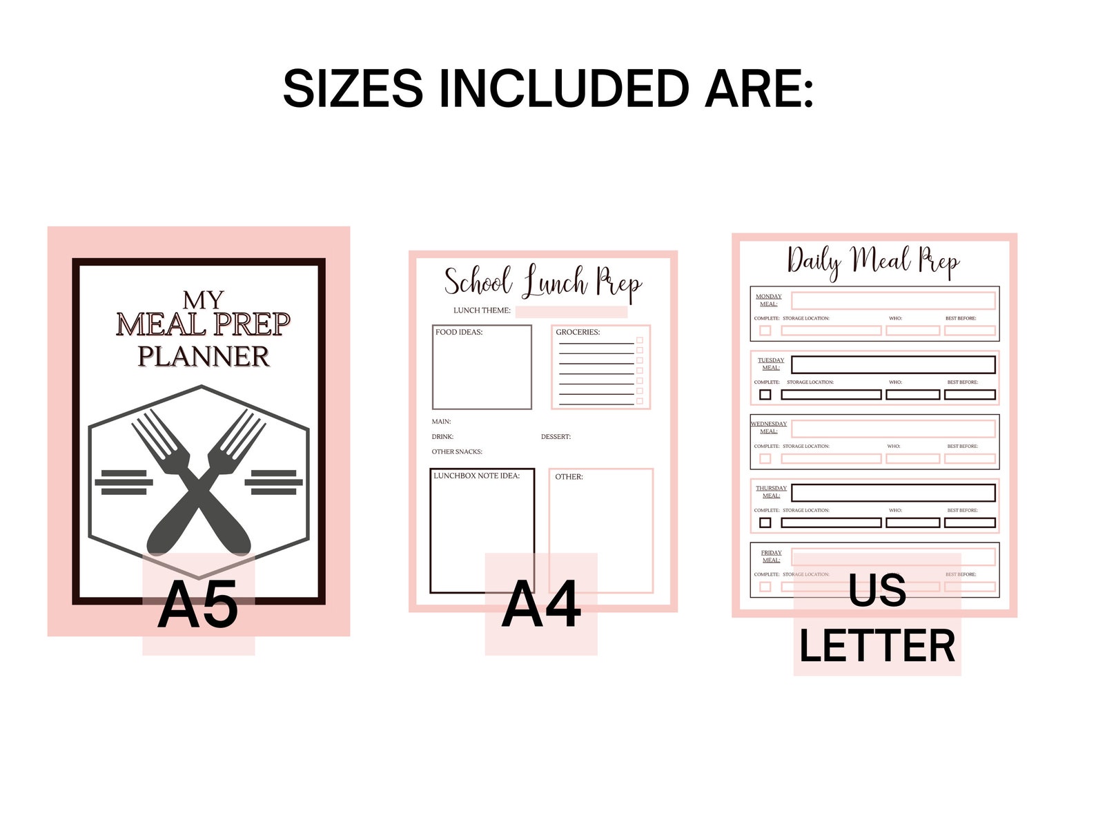 Meal Planner Printable Meal Prep Planner Instant Download PDF Print Meal Planner Printable Meal Prep Planner Instant Download PDF Print