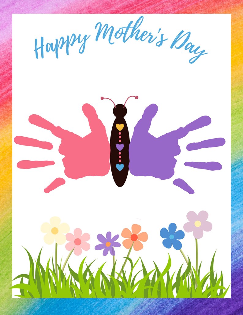Handprint and Footprint Mother's Day Craft, Mother's Day Gift ...