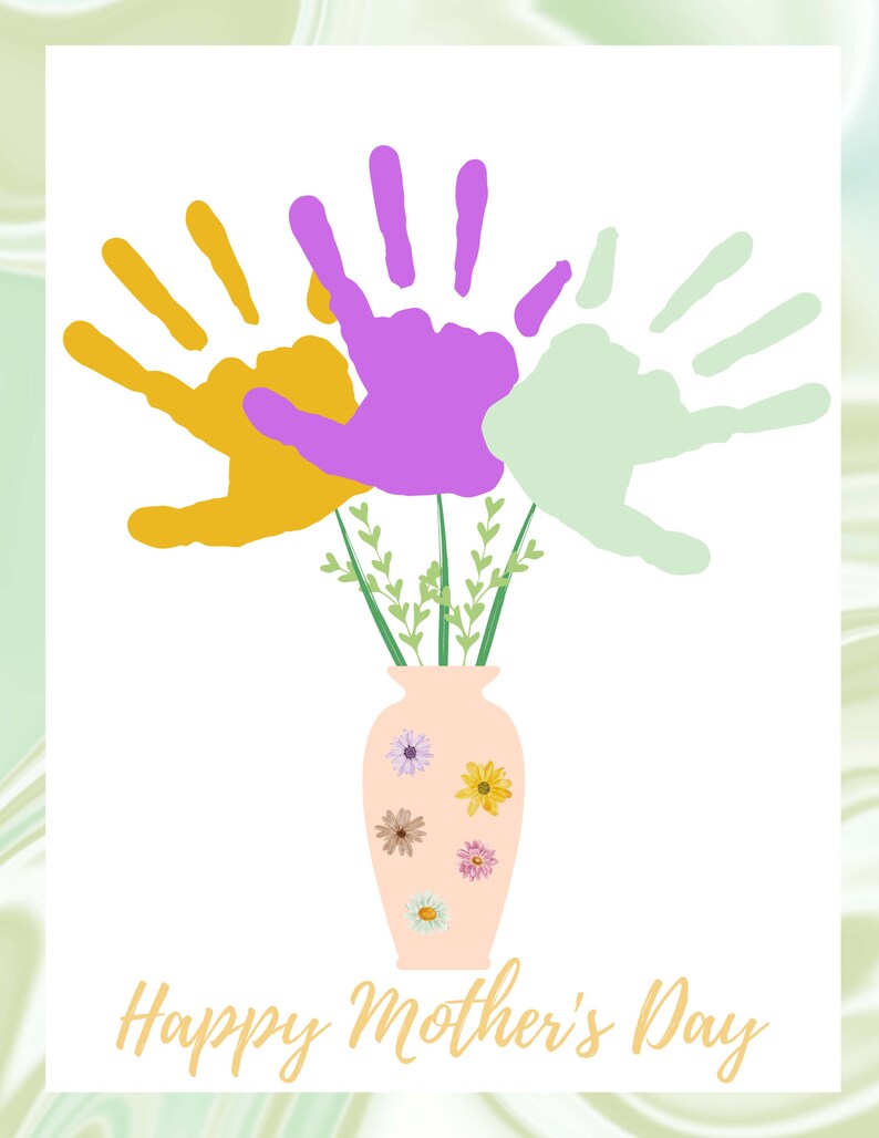 Handprint and Footprint Mother's Day Craft, Mother's Day Gift ...