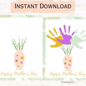 Handprint and Footprint Mother&#39;s Day Craft, Mother&#39;s Day Gift, Printable Gift for Mom, Mother&#39;s Day Printable Activity, Daycare Activity