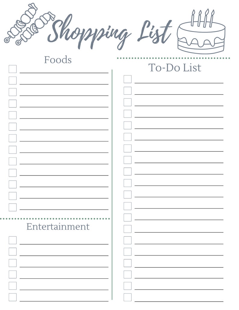 Simple Graduation Party Planner Printable, Party Planning, PDF Download ...
