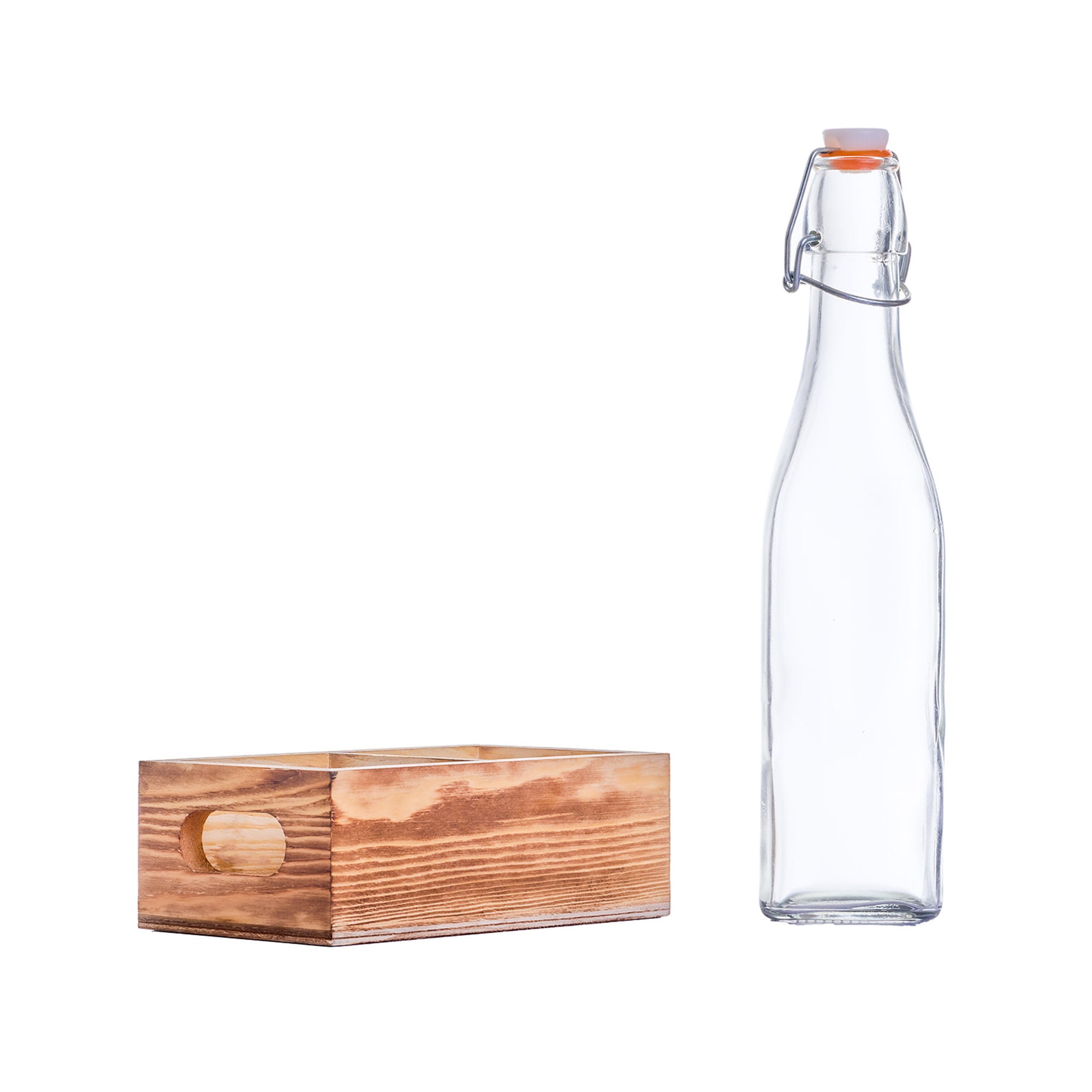 Flip Top Clear Glass Bottle Set of 2 17oz Dispenser With - Etsy