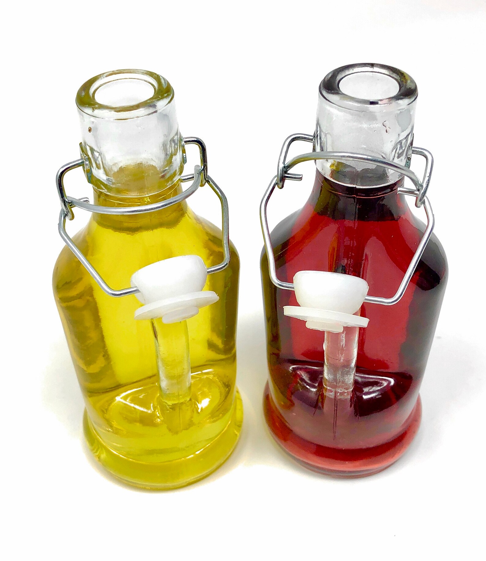 Oil and Vinegar Dispenser Bottle With Wood Caddy Glass Cruet Etsy