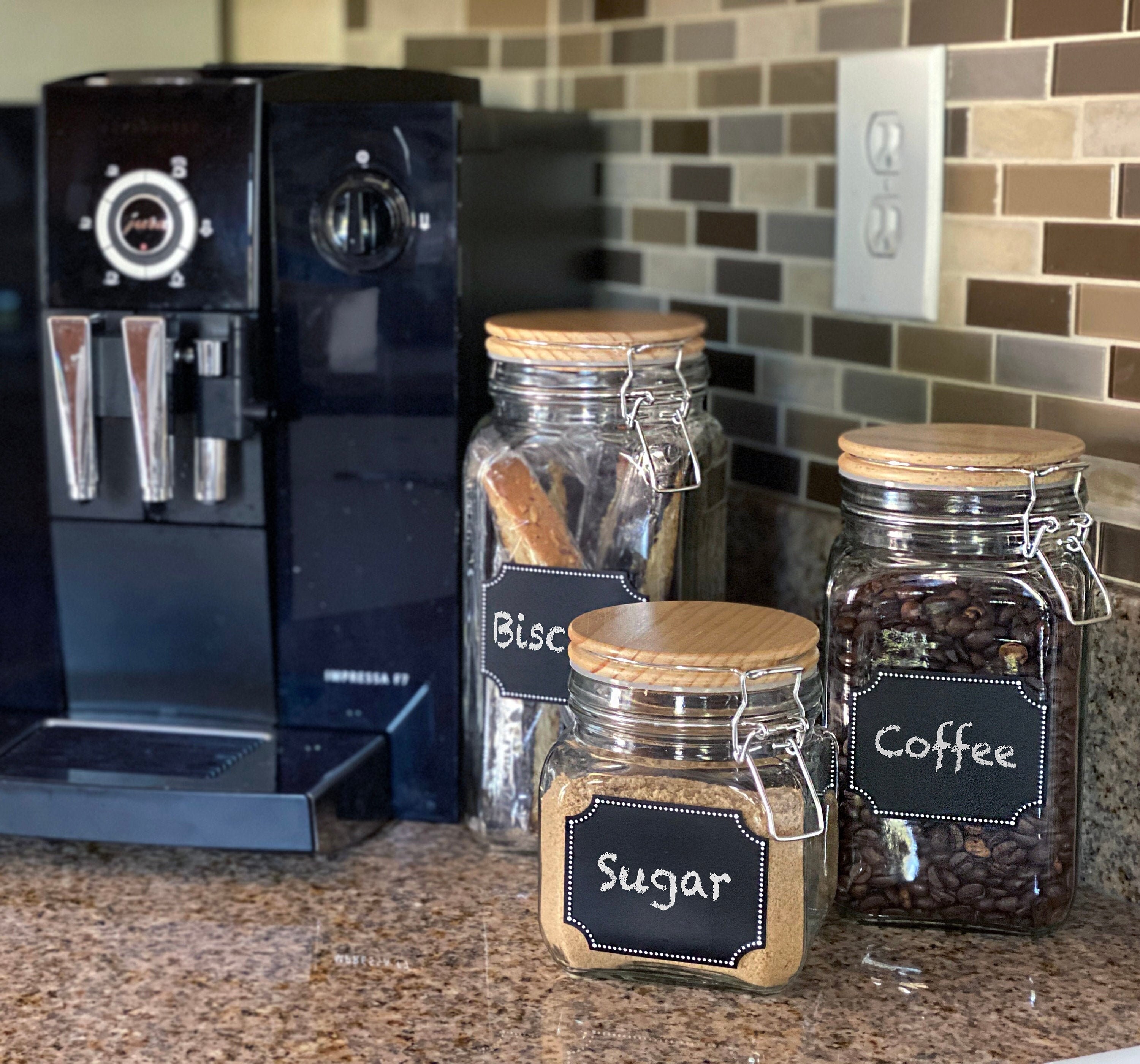 4 Pack Glass Storage Jars with Airtight Bamboo Lids, 26oz Glass Food  Storage Jar, Glass Kitchen Canisters, Clear Container for Coffee Bean  Storage