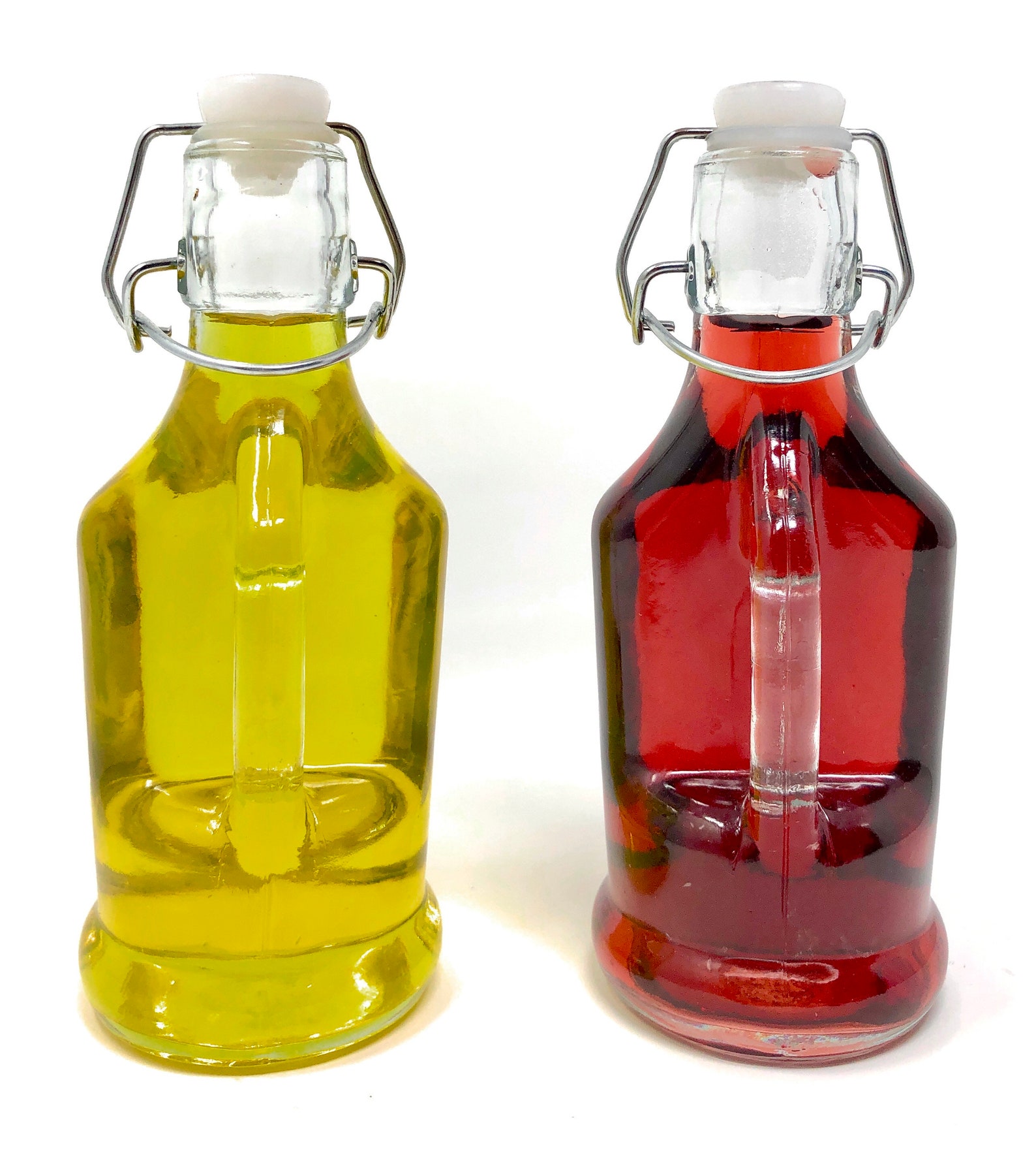 Oil and Vinegar Dispenser with Wood Caddy Glass Cruet Set Etsy