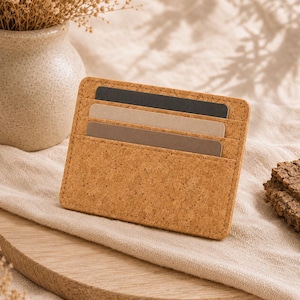 Kartenhalter aus Kork - leicht, nachhaltig und stilvoll | Slim Wallet Portemonnaie Case