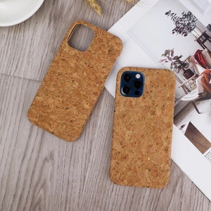 Coque iPhone en liège véritable, coque en bois durable pour Apple, minimaliste, neutre, esthétique, protection fine et antidérapante