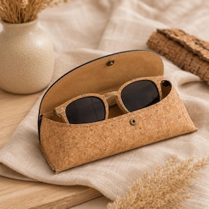 Étui à lunettes en liège / Étui à lunettes vegan / Étui à lunettes cadeau / Étui à lunettes de soleil en liège / Étui en cuir de liège vegan