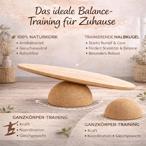Kork Halbkugel 30cm für Balance Boards und Fitness für besseres Gleichgewicht