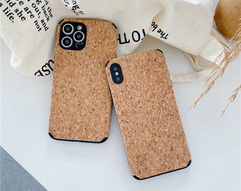 iPhone Case from CORK Vegan Eco Friendly Renewable Apple Cover with Rounded Edges Protective Slim Natural Rustic Phone Case