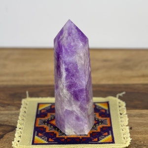 Large Natural Amethyst Obelisk Crystal Tower