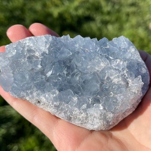 Large Raw Celestite Crystal Cluster Geode