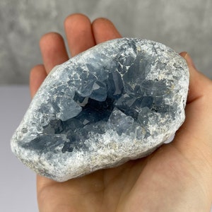 Raw Celestite Crystal Cluster Geode