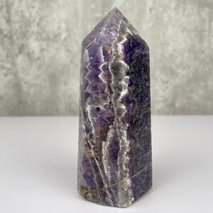 Large Natural Chevron Amethyst Crystal Obelisk High Quality Genuine Brazilian Amethyst Tower