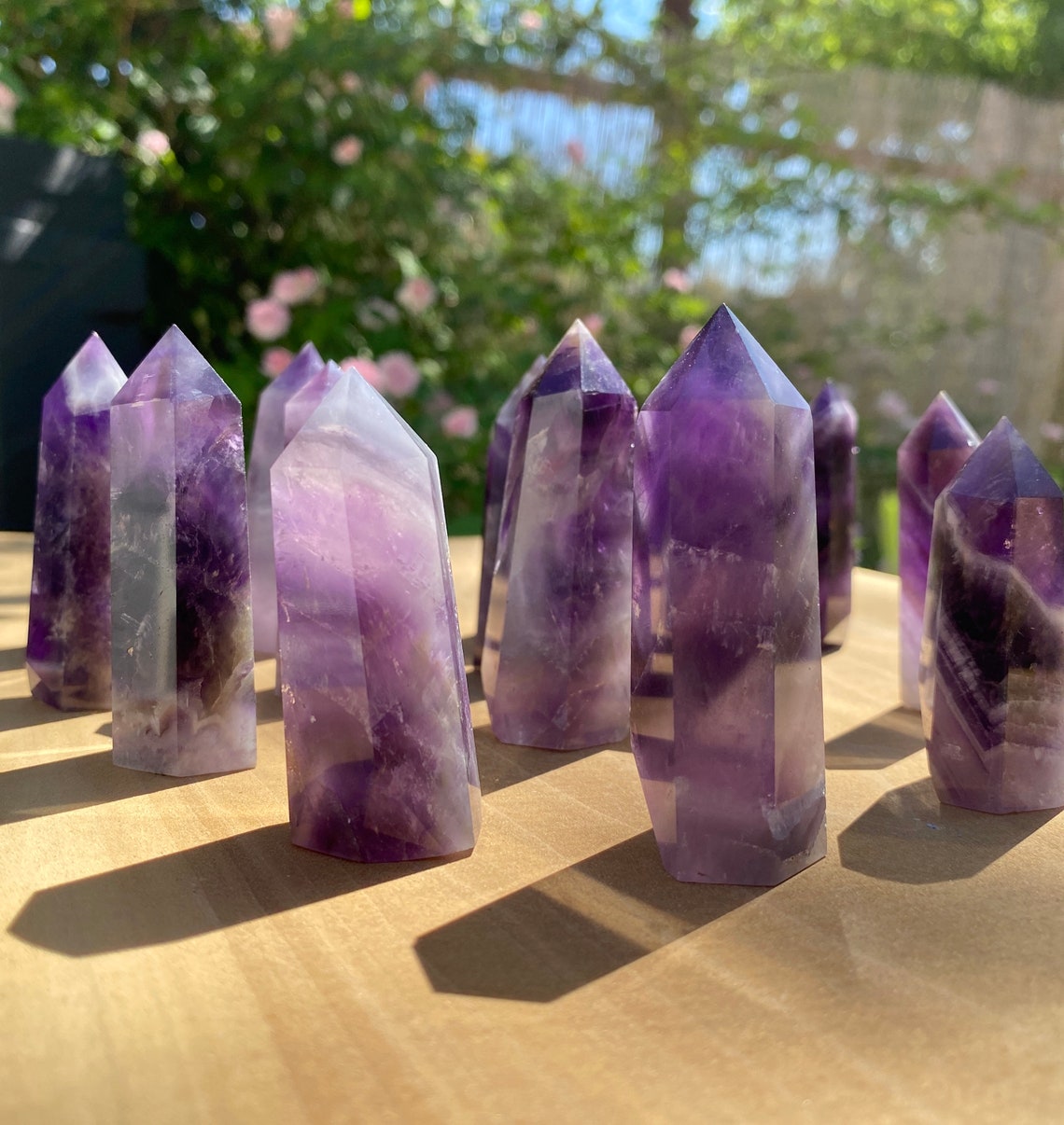 Chevron Amethyst Crystal Towers Etsy