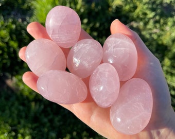 Large Tumbled Rose Quartz Natural Palm Stones