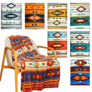 Couvertures aztèques du sud-ouest en peluche polaire cadeau de réchauffement de la maison Choisissez votre couleur