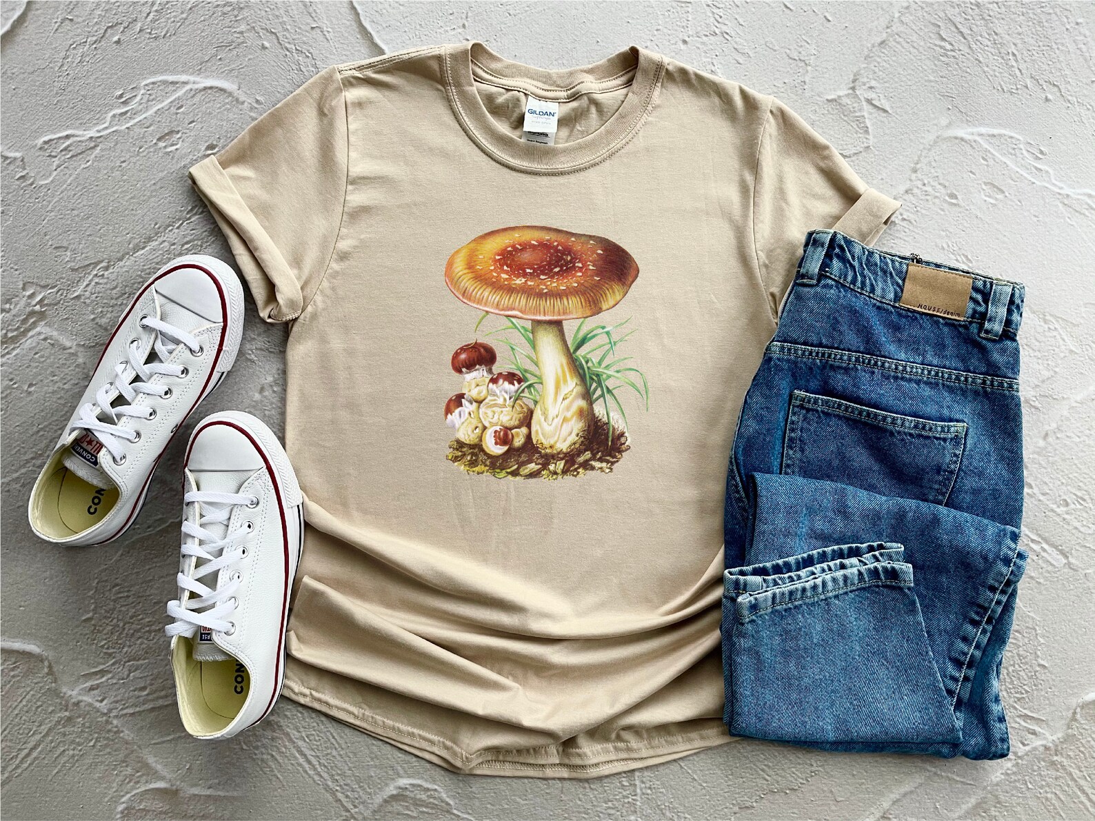 Mushroom Shirt Vintage Mushroom Tee Floral Shirt Wildflower Etsy